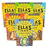 ELLA’S FLATS® All Seed Savory Crisps – Gluten Free, Sugar Free, High Fiber Chip, Low Carb Snack, Keto Cracker, Vegan, Paleo, Diet Friendly (VARIETY PACK, 6 Pack)
