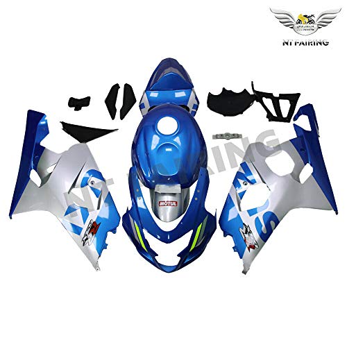 NT FAIRING Plastic Silver Blue Complete Fairing Fit for Suzuki 2004 2005 GSXR 600/750 Injection Mold ABS Bodywork New Aftermarket Bodyframe Kit Set 04 05 GSX-R 600 750