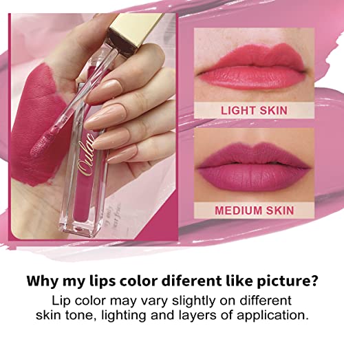 Oulac Matte Liquid Rose Pink Lipstick For Women, Long Lasting Lipstick Waterproof Lip Stain, No Transfer, Creamy High Pigmented Formula With Rose Oil, Vegan & Cruelty-Free, Rose Pink M10 #TOP1