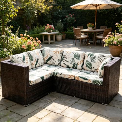 Fundas de asiento para terraza de 4 piezas elásticas para sofás y sillas 8