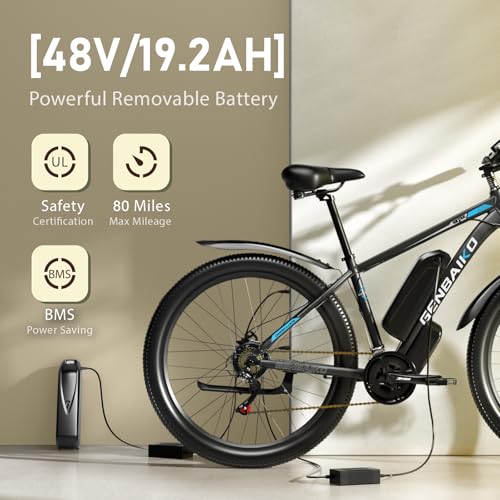 29″ Electric Bike for Adults, Max 37MPH 2000W Peak 921.6WH