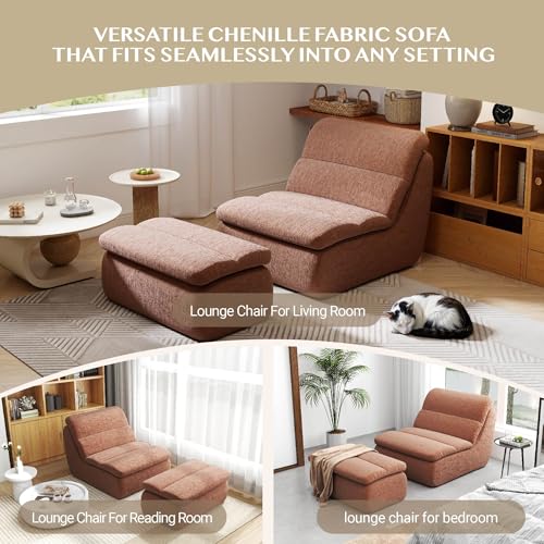 Sillón lounge peluche naranja miniatura 3