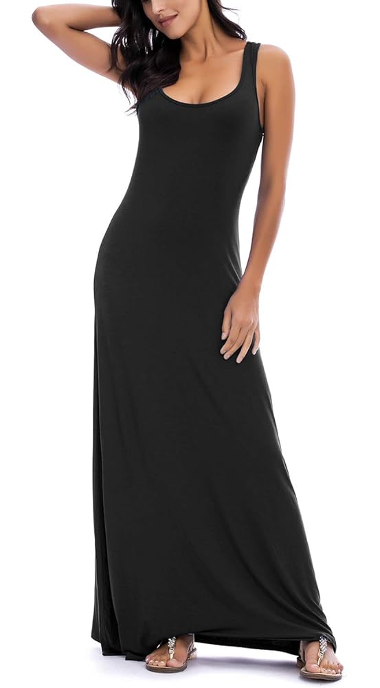 EXCHIC Women's Sexy Tank Top Maxi Long Dress Casual