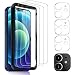 Produktbild MSOVA Schutzfolie kompatibel mit iPhone 12 Mini Panzerglas / Kamera Panzerglas, 3 Stück 9H Hartglas Displayfolie Blasenfrei kompatibel mit iPhone 12 Mini 5.4 Schutzfolie. Klar