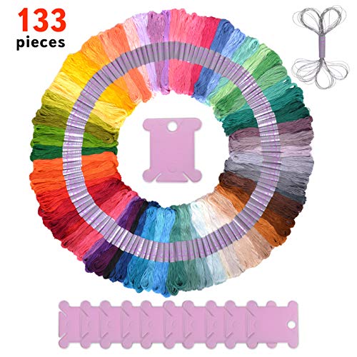 Kit de 133 Bobinas de Hilos de Alta Calidad  Hilo de Bordar para Punto de Cruz, Costura y Artesanías con Hilos  Kit de Creaciones para Principiantes