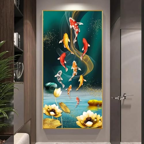 Art mural moderne Lotus pour habiller un long couloir vide