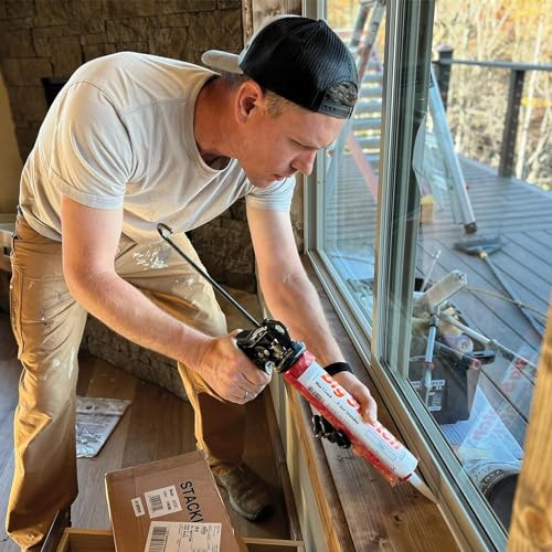 Image of Sashco Big Stretch Acrylic Latex High Performance Caulking Sealant, 10.5 oz Cartridge, Tan - 10014 (Pack of 2)