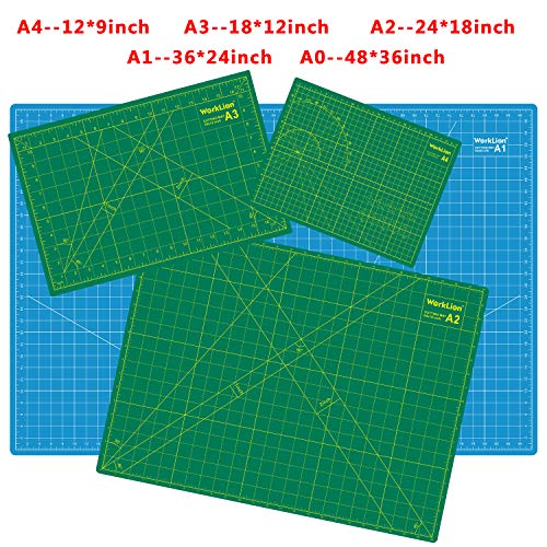 Worklion CUTTING MAT Double Sided, Gridded Rotary Cutting Board thumb #2
