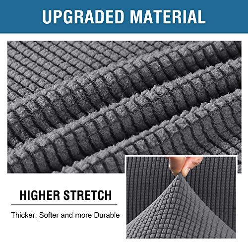 BellaHills Super Stretch Sofa Covers Couch Covers Sofa Slipcovers Furniture Protector for Sofas/Kids/Pets | Form Fitted Jacquard with Elastic Bottom, Thick Soft Non Slip (3 Seater, Charcoal Gray) - Image 6