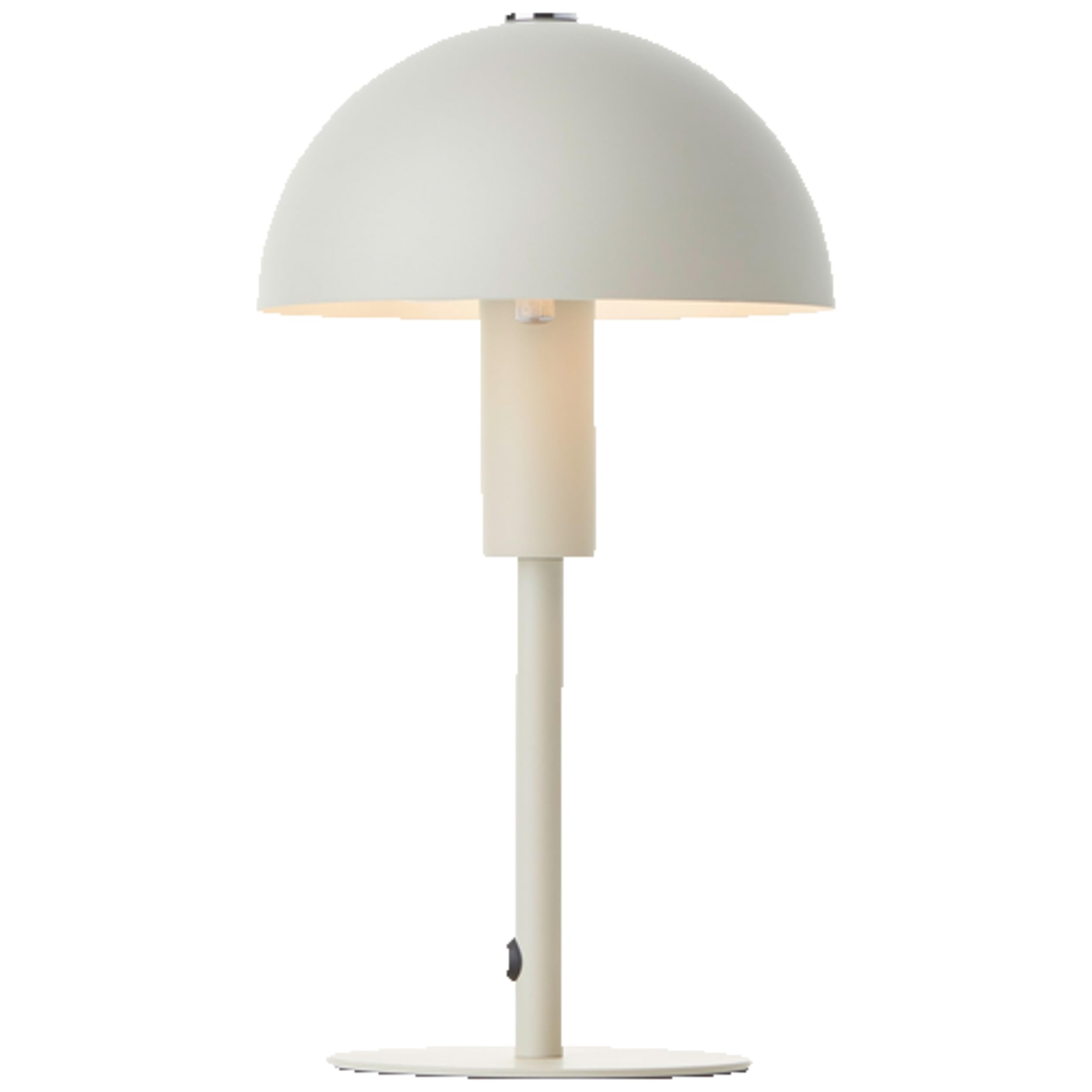Lightbox Pilz-Tischlampe | 27 cm Höhe, Ø 15 cm | Home Office Schreibtischlampe mit Wipp-Schalter | Mini LED Lampe als Nachttischlampe für das Schlafzimmer | E14 | aus Metall in Beige