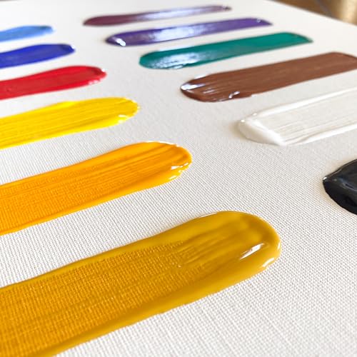 Image of milo Acrylic Paint Set, 12 Primary Colors, 16 oz Bottles, Semi-Gloss | Safe, Non-Toxic, Made in the USA, Arts & Crafts Paints for Artists, Student & Hobby Painters, Paint Pack, Classroom, Bulk