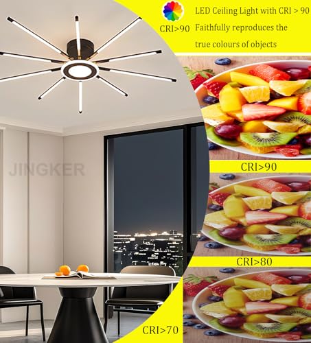 Plafonnier LED gradable télécommande éclairage moderne salon 3000K-6000K - 5