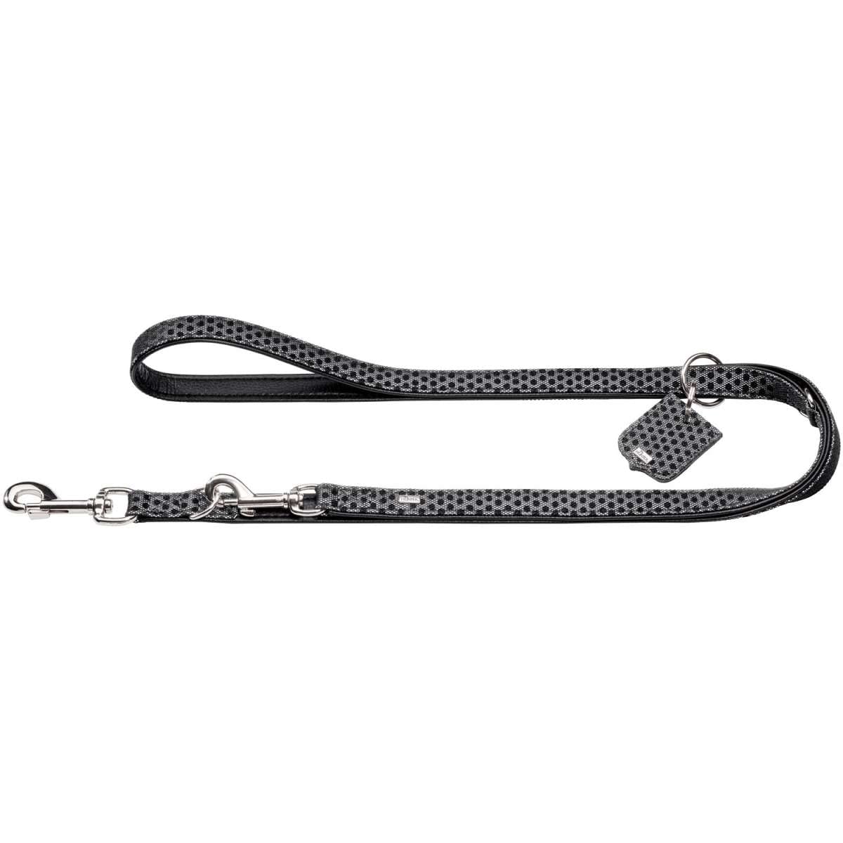 HUNTER Training leash Hella Reflect, 15/200 Artificial leather, reflecting, black, Medium - Image 2