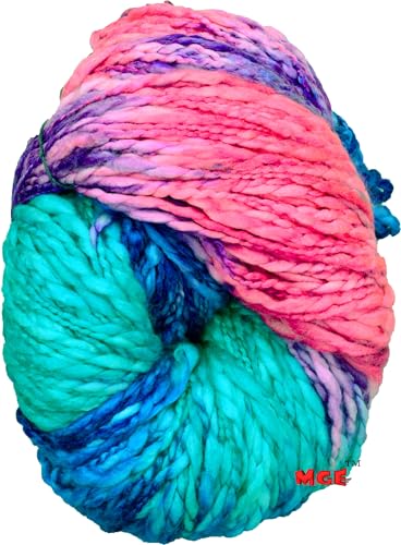 Image of M.G ENTERPRISE Knitting Yarn Thick Chunky Wool, Sumo Teal Mix 600 gm Best Used with Knitting Needles-WD Art-HCE