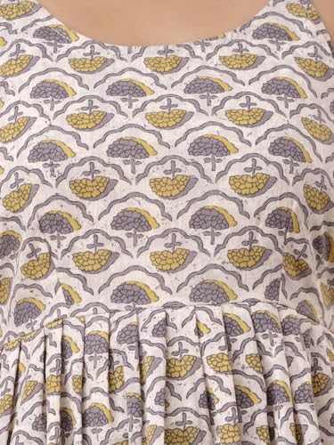 Image of feranoid Women Cotton Printed Sleeveless Strap Peplum Top