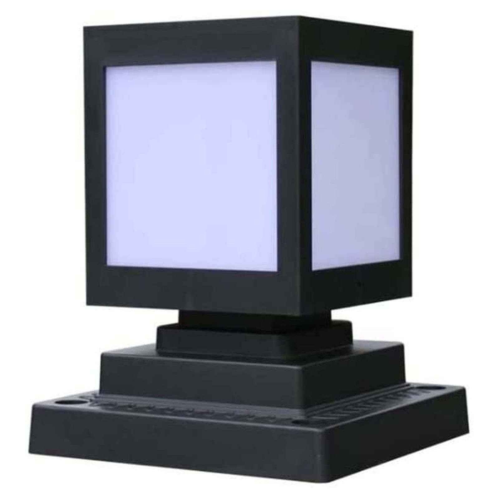 HGTYU Outdoor Pillar Light LED Solar Post Cap Light Black Waterproof Garden Post Light Courtyard Terrace Column Lamp Corridor Aisle Landscape Post Lamp