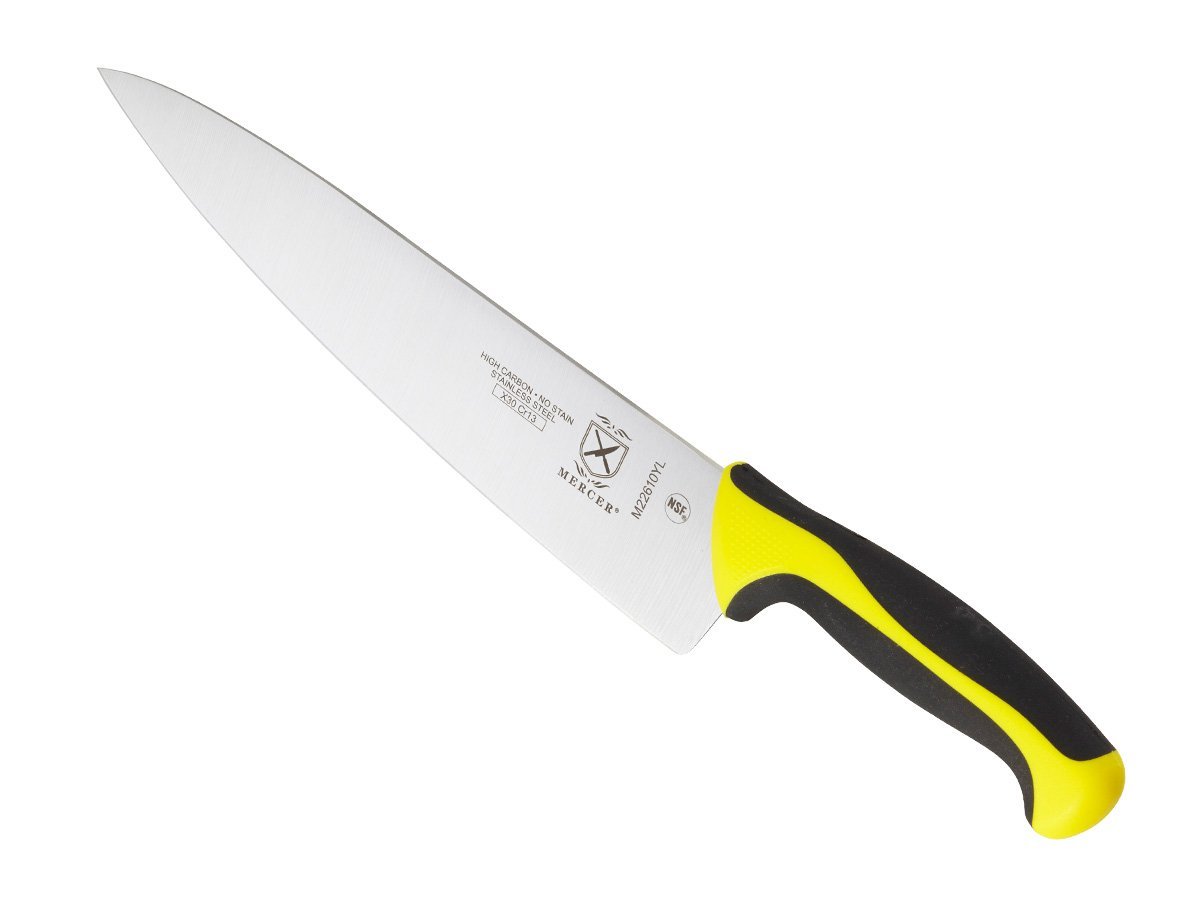 Mercer Culinary Couteau de Cuisine en Acier Inoxydable, Noir, Acier Inoxydable, Jaune, 38x10x3 cm