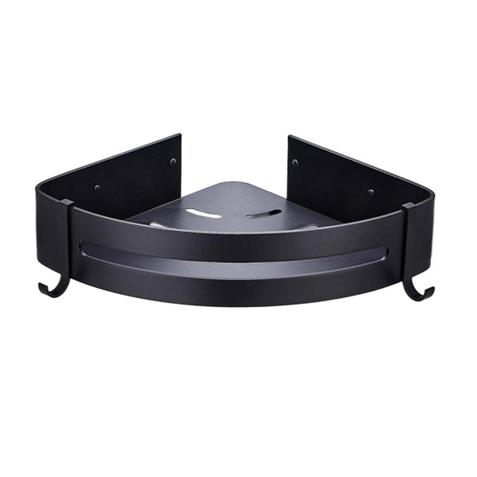 DHYUACN Shower Caddy Bathroom Shelf Organizer Shower Storage Rack Black Corner Shelves Wall Mounted Aluminum Toilet Shampoo Holder No Drill(Black-A-1 tier)