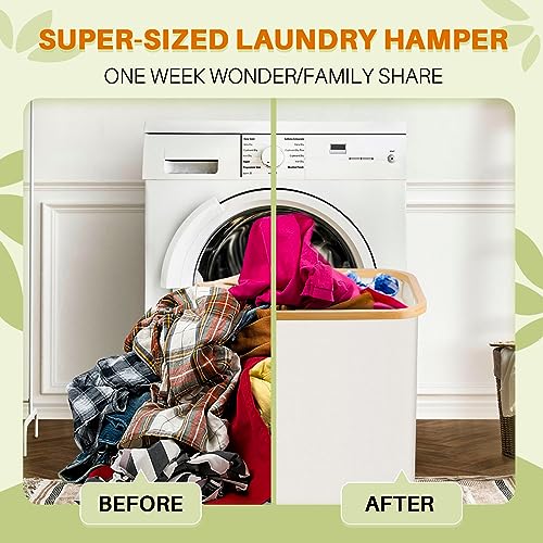 160L Laundry Hamper with Lid, 3 Section Laundry Basket with 3 Removable Bag by Bathola - Used condition - US$38.34