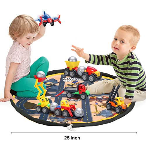 Finebely Magnetic Toys For Kids Magnetic Toy Cars Set With Play Mat|Storage Bag For Magnet Airplane Vehicles Cars Construction Car Assembly Diy Toddler Magnetic Toys For Kids 6-8 And Up 47 Pcs #TOP4