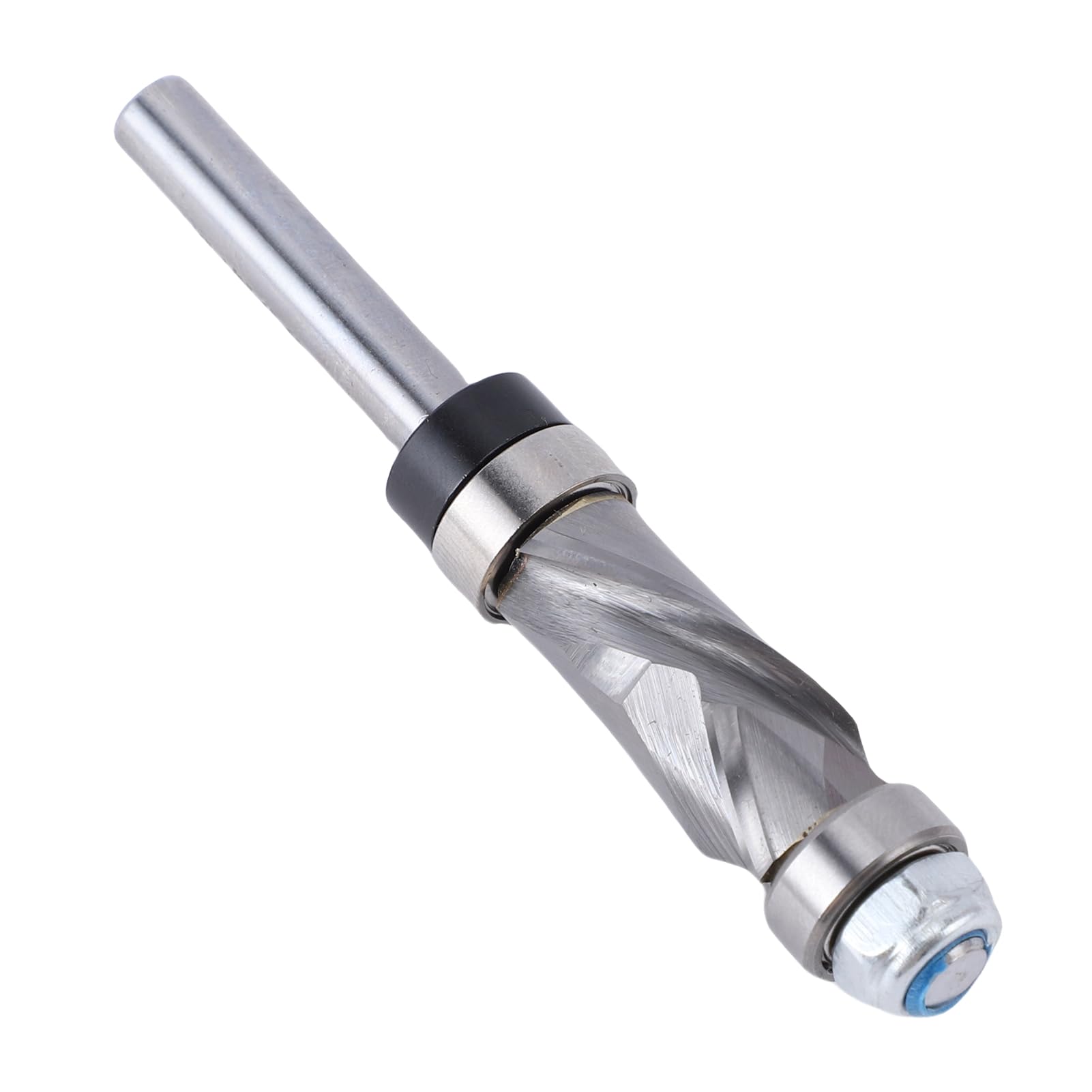 Punta per Fresatura a Filo Punta a Spirale a Compressione in Carburo Gambo da 1,4 Pollici Doppio Cuscinetto Superiore Inferiore per la Lavorazione del Legno Rifilatura Smussatura