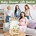 Jollidecor Wooden Baby Shower Crate Closet with Wheels, Baby Girl Boy Shower Gift Basket with Handle, Personalized Welcome Newborn Storage Box, Gift for Pregnancy New Parent
