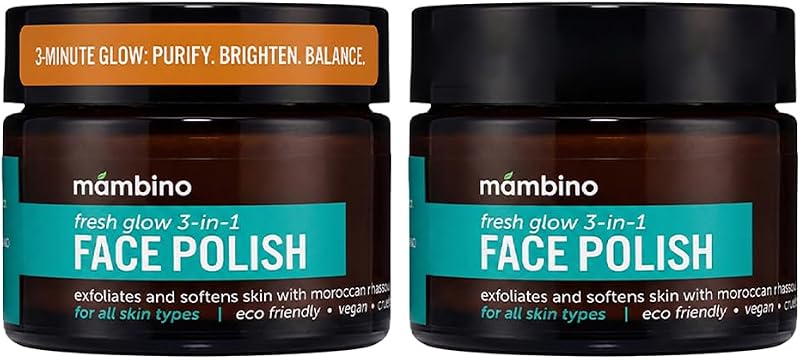 Mambino Organics Fresh Glow Esfoliante Facial e Limpador Facial, Pacote com 2