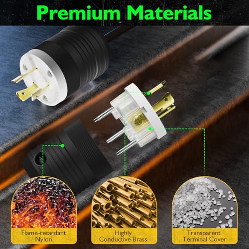 Image of 2 Pack NEMA L6-30P Locking Plug, 30 Amp Generator Replacement Plug 250V 2 Pole 3 Wire Grounding,Twist Lock Adapter Male Plug , Industrial Grade Heavy Duty, UL Listed (E355464)