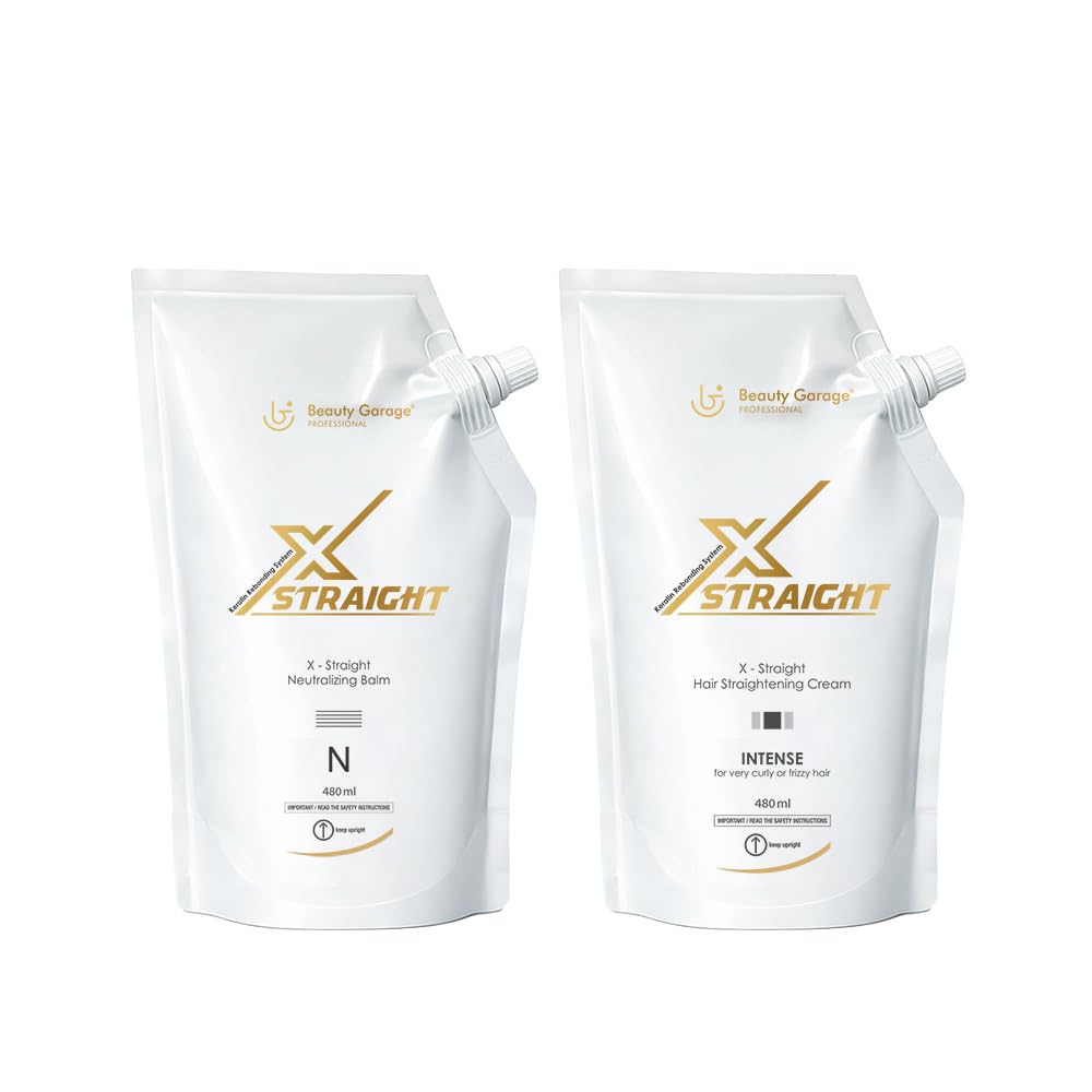 Beauty Garage X-Straight Hair Straightening Cream (480ml) + Neutralizer for Keratin Rebonding System (480ml)-picture-11