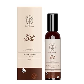 CosNDerm COL: Caffeine Onion Extract & Licorice Hair Energizer and Strengthener Liquid 150 ml (For Men and Women) | Color: White