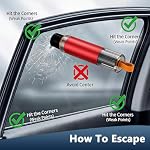 2 Pack Window Breaker Seatbelt Cutter, Car Side Window Punch Tool - Image 6