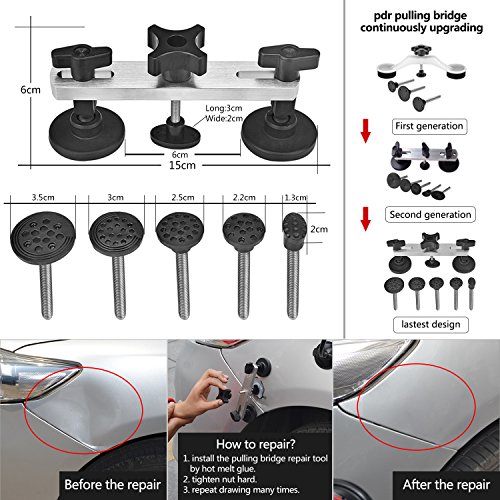 Super Pdr® 152Pcs Professional Pdr Rods Tool Set Stainless Steel Auto Body Paintless Dent Removal Hail Damage Door Ding Repair Kit With Led Line Board Bridge Dent Puller #TOP6