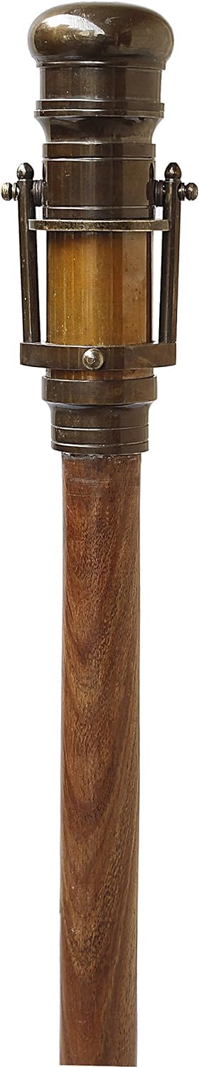 Vintage Brass Hollywood Walking Stick Collectors Telescope Wooden Walk Cane Marine Prop - Navirock