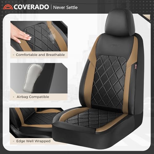 Image of Coverado Car Seat Covers, Seat Covers Full Set, 5 Seats Automotive Seat Cover, Mesh Breathable Seat Protectors, Universal Fit for Most Cars