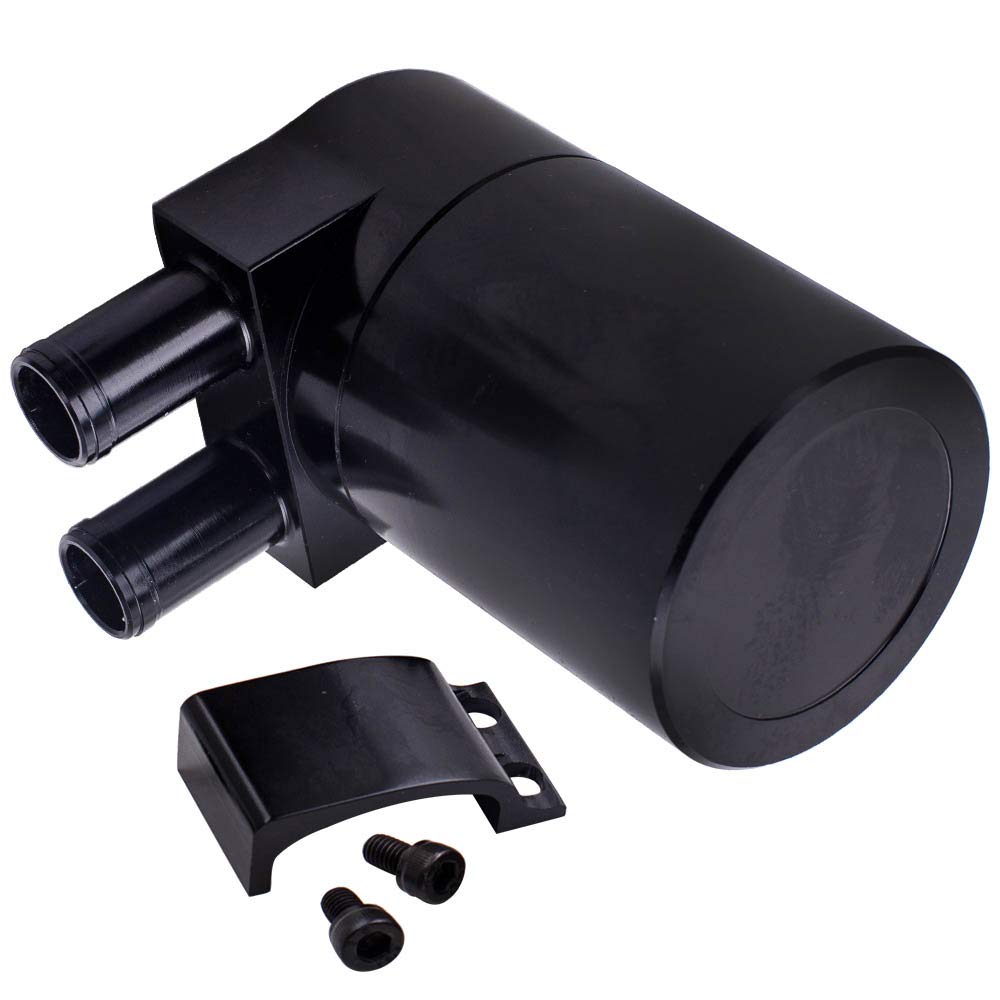 Black Billet Aluminum Oil Catch Can Tank Bottle for BMW N54 0.2L/200ml 19mm