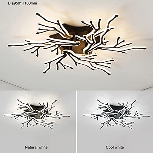 Plafonnier LED à gradation continue avec télécommande salon noir 90W - 2
