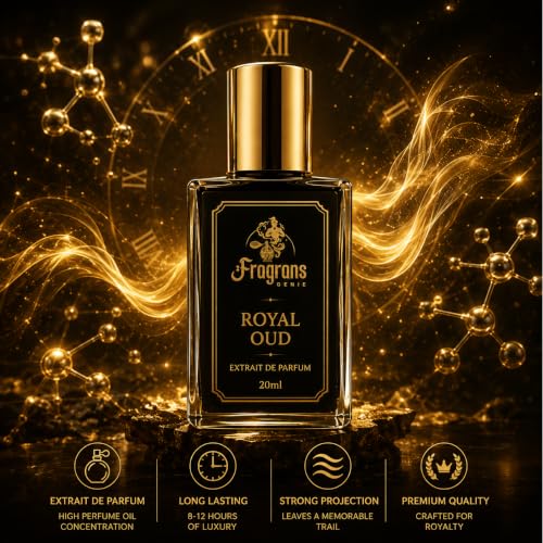Image of Royal Oud - The King's Legacy | Luxury Extrait De Parfum for Men & Women | Raspberry, Rose, Saffron, Oud, Incense | Long Lasting Premium Unisex Perfume | Luxury Gift | 20ml