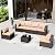 Gotland 7-Piece Outdoor Patio Furniture Set - All-Weather PE Rattan Sectional Wicker with Replaceable Khaki Waterproof Cushions & Coffee Table