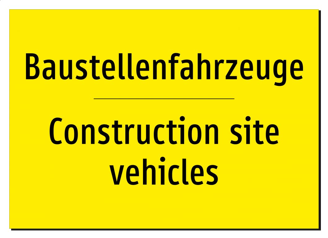 50713-DEEN-T-07 | Baustellenfahrzeuge Schild/Aufkleber – Deutsch