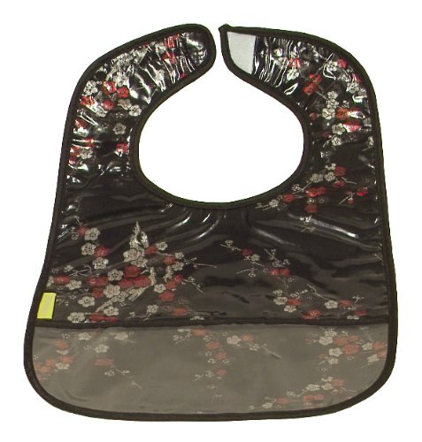 I frogee brocade baby bibs in black w/red & silver …