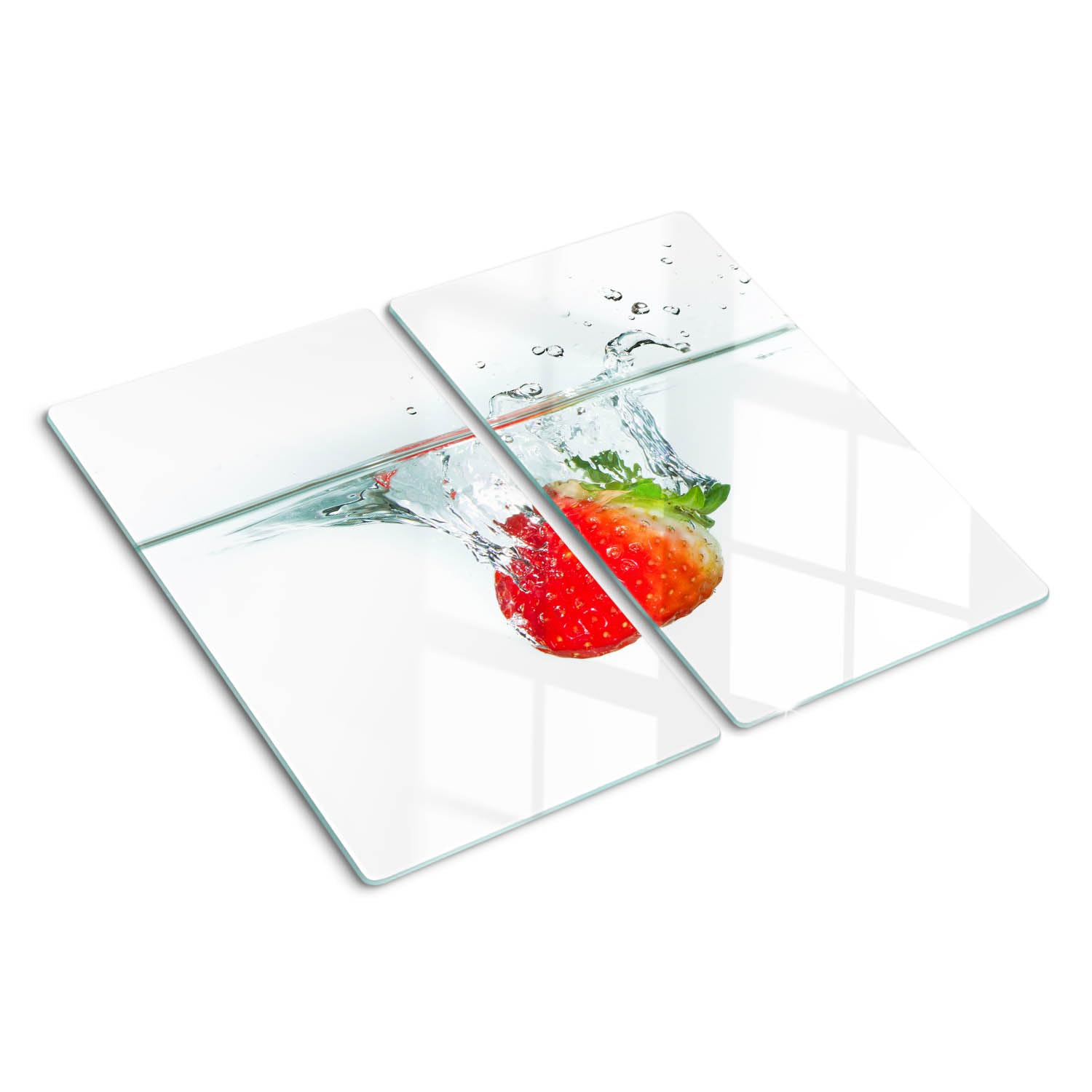 Protège-plan de travail 2x30x52 cm en verre poli motif fruits