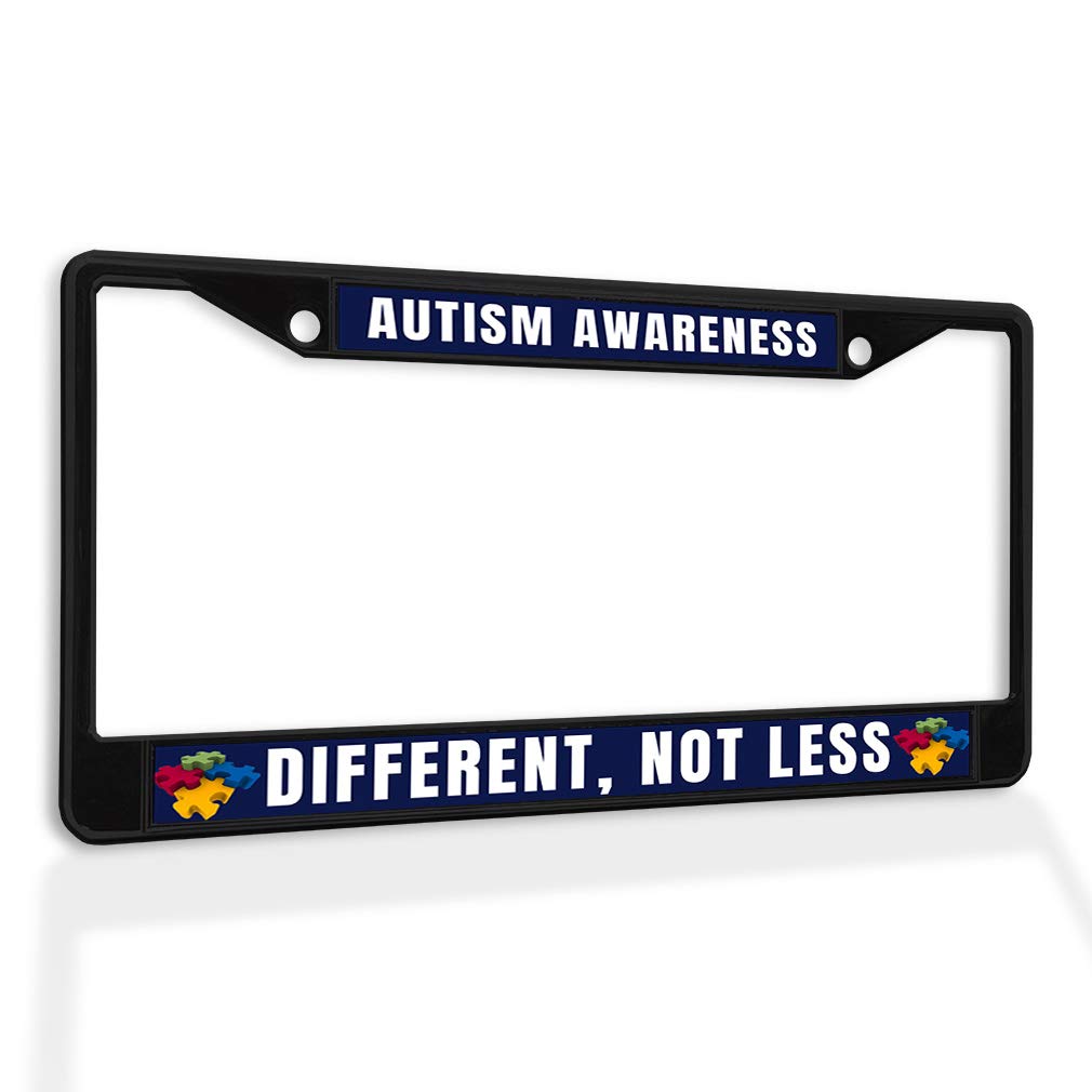 Metal Insert License Plate Frame Autism Awareness Different, No Less A...