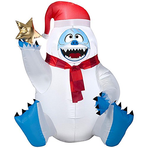 Gemmy Airblown Inflatable Bumble with Star; Use to Greet Guests and Neighbors; Lights up; Self-inflates in Seconds and Deflates for Easy Storage