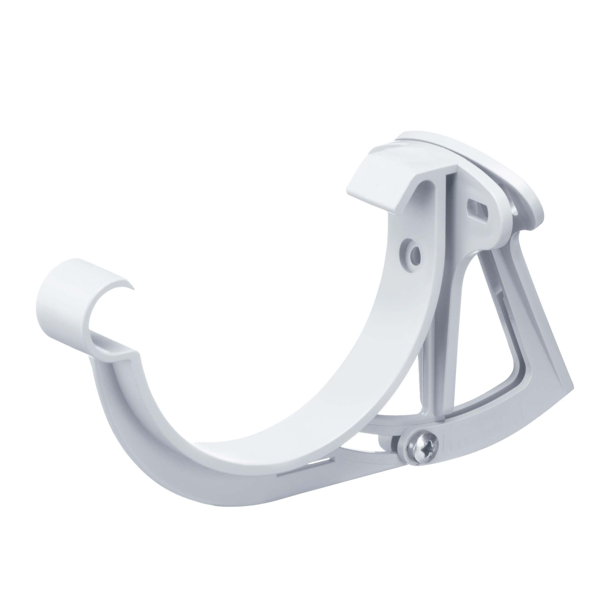 INEFA Adjustable Fascia Board Holder for Half-Round Gutter, PVC 100mm, White Gutter Bracket Gutter Accessories, Made in Germany