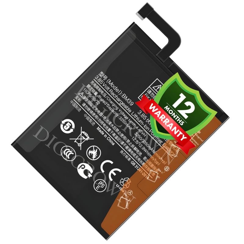 Image of Original BM39 Battery Compatible for Xiaomi Mi 6 (MCE16) - (3350mAh) - 1 Year Warranty DF7