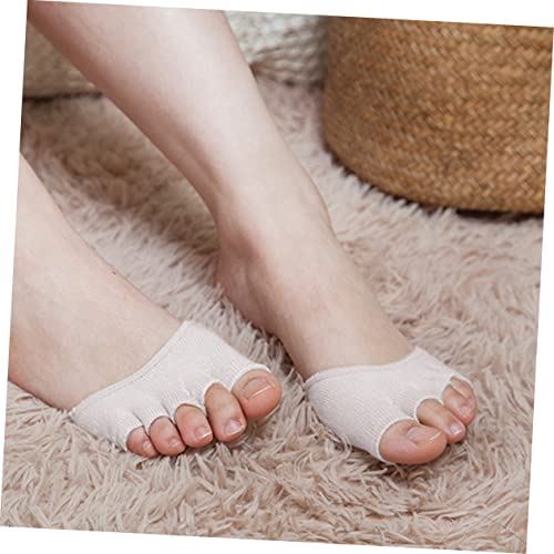 Image of Comfortable Women's Peep Toe Socks 4 Pair Elastic Toe Socks for Daily or Sports
