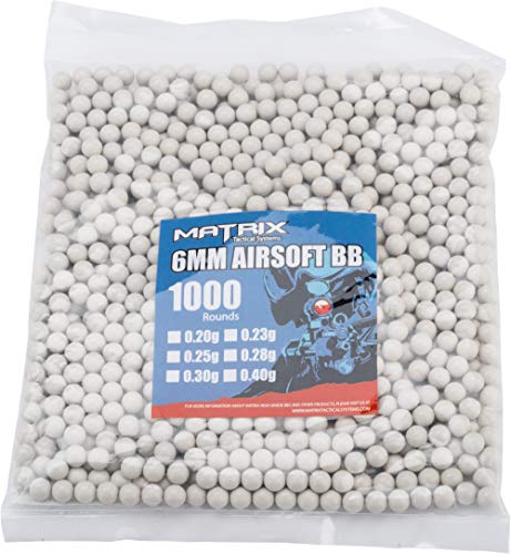 Evike Airsoft - 0.40g Sniper MAX Grade 6mm Airsoft BB by Matrix (Color: White / 1,000 Rounds)
