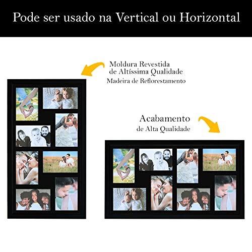 Kit com 2 Painéis para Fotos 10x15 com Paspatur Cartão com Vidro Decoração Parede (Branco)