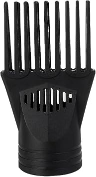 Universal Black Hair Dryer Comb Nozzle, Professional Salon Styling Attachment for Straightening and Detangling, Fine and Curly Natural Hair