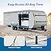 Travel Trailer RV Cover 18-20 FT, Heavy Duty 420D Oxford Waterproof Camper Cover with Zipper Door, Windproof Straps, UV Protection, Vents & Wheel Covers Accessories